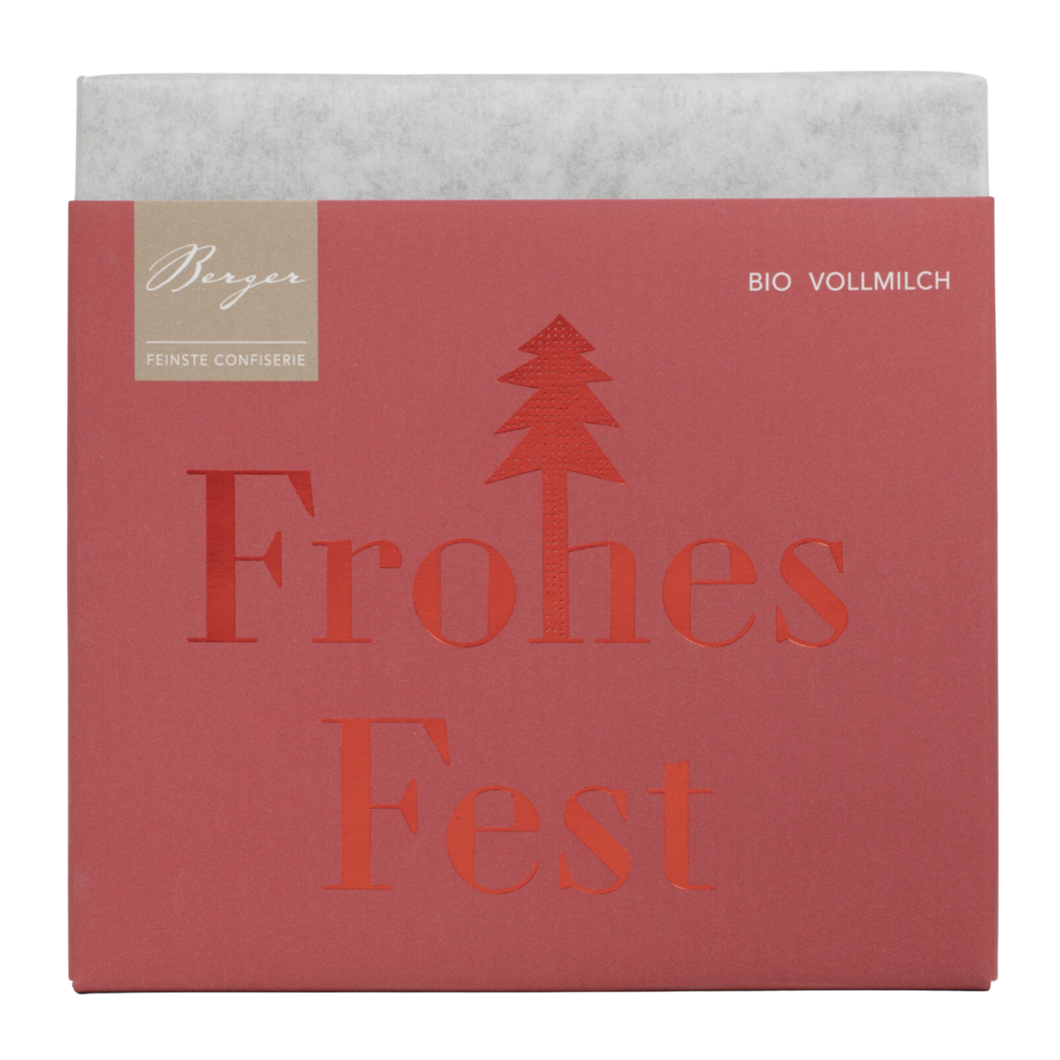 Bio Schokoladentafel Vollmilch „Frohes Fest”